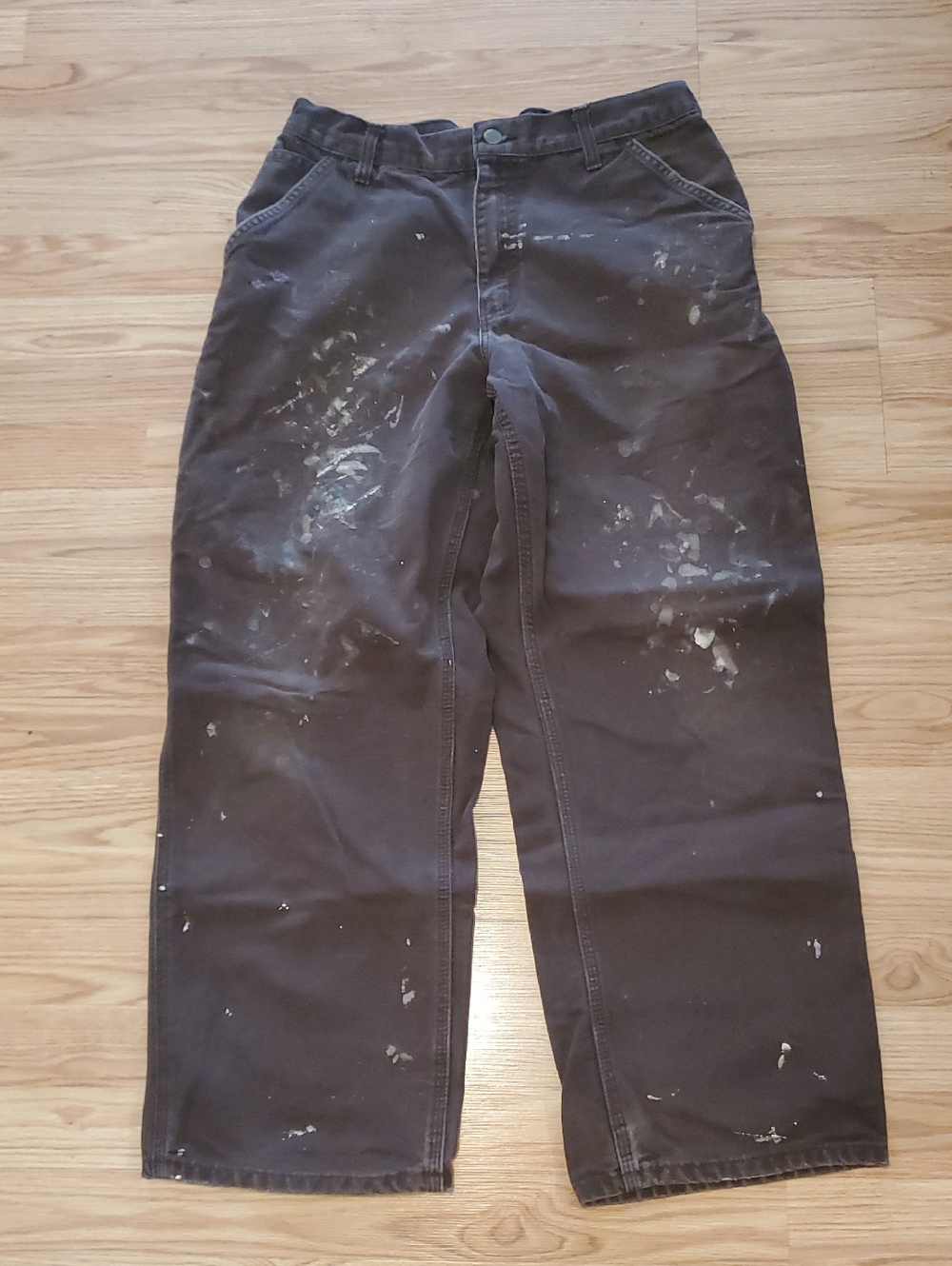 Vintage Carhartt Distressed Carpenter Work Pants - Paint Splatter  34/30 Brown
